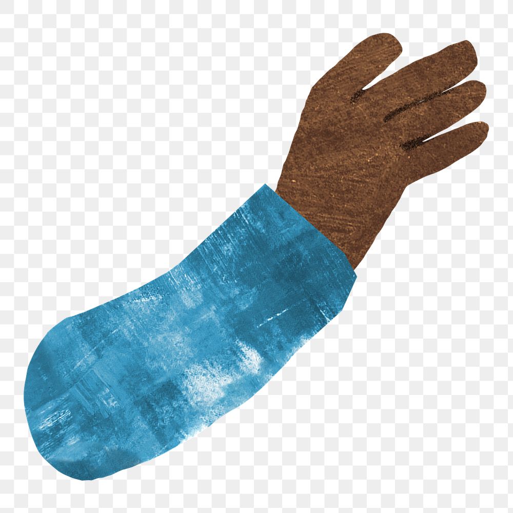 PNG Black man's hand gesture, paper craft element, transparent background
