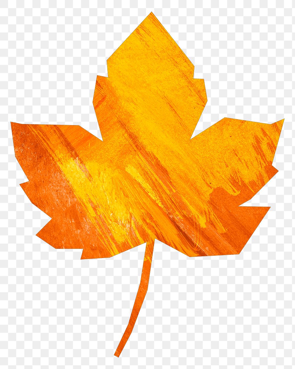 PNG Autumn maple leaf, paper craft element, transparent background