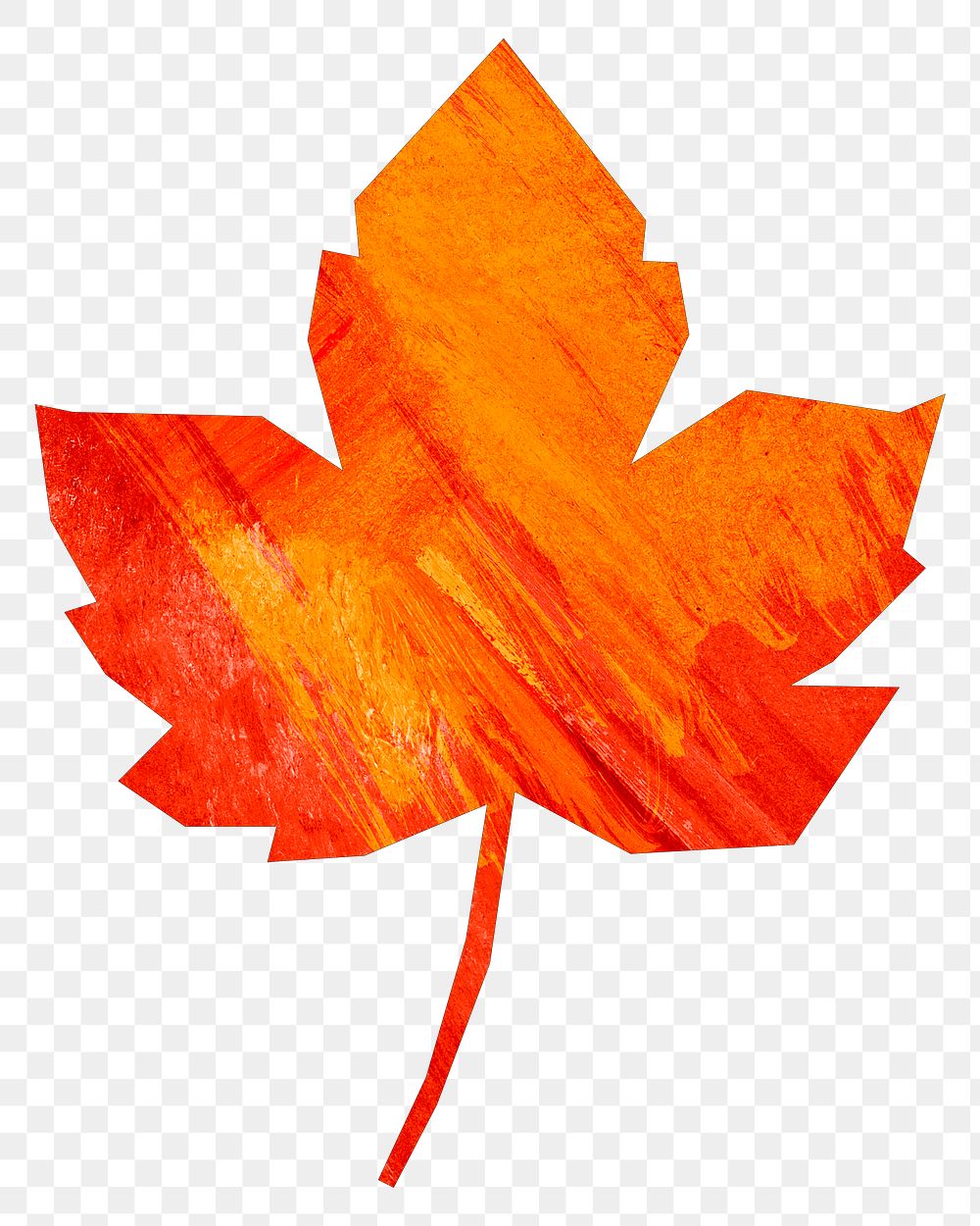 PNG Autumn maple leaf, paper craft element, transparent background