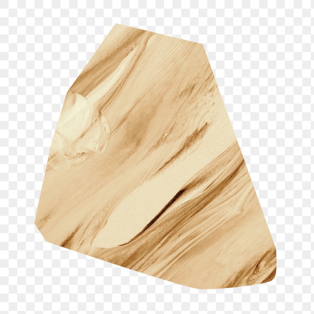 PNG Wooden abstract shape, paper craft element, transparent background