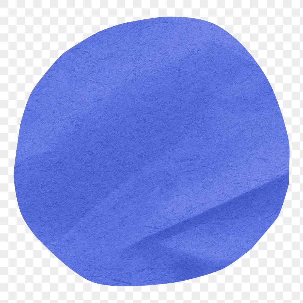 PNG Blue  circle shape, paper craft element, transparent background