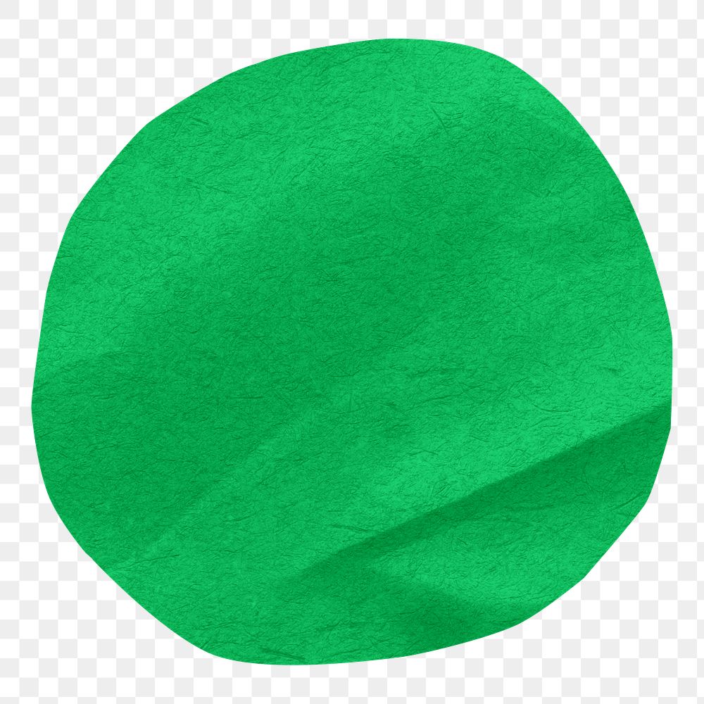 PNG Green  circle shape, paper craft element, transparent background