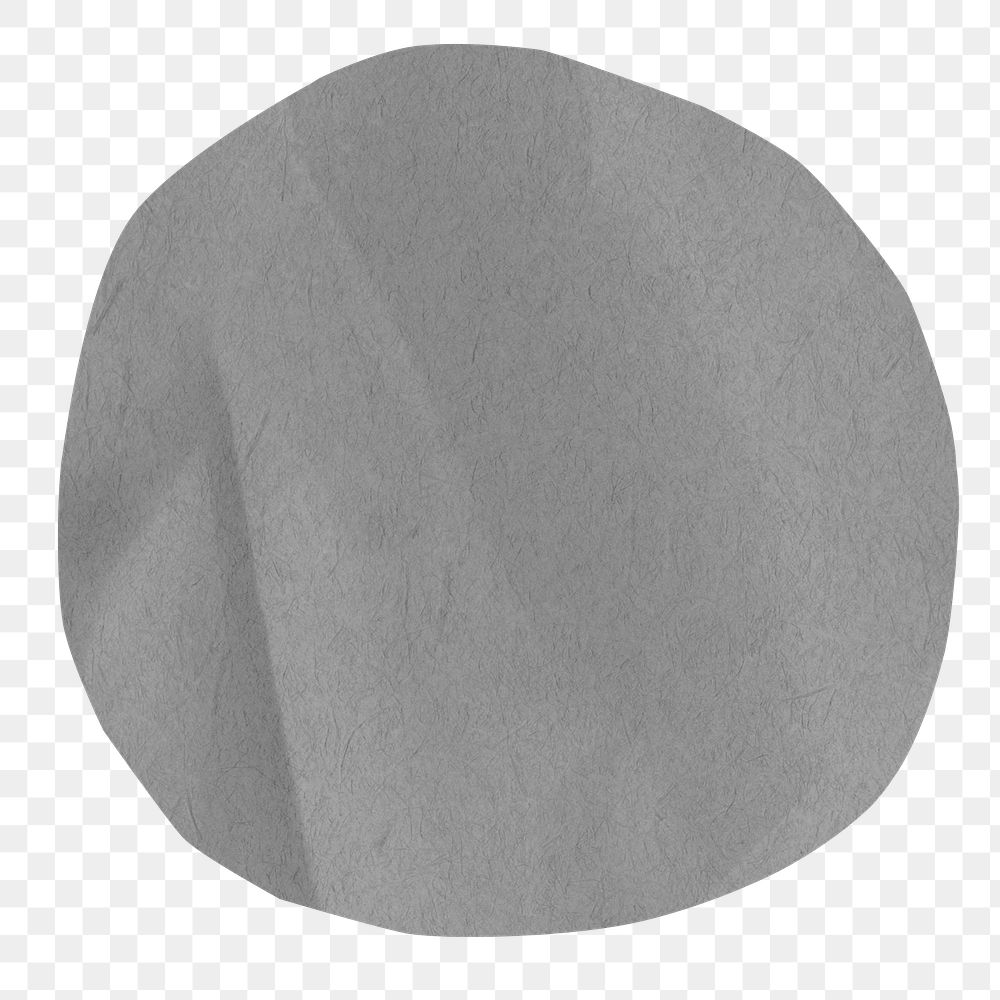 PNG Gray  circle shape, paper craft element, transparent background