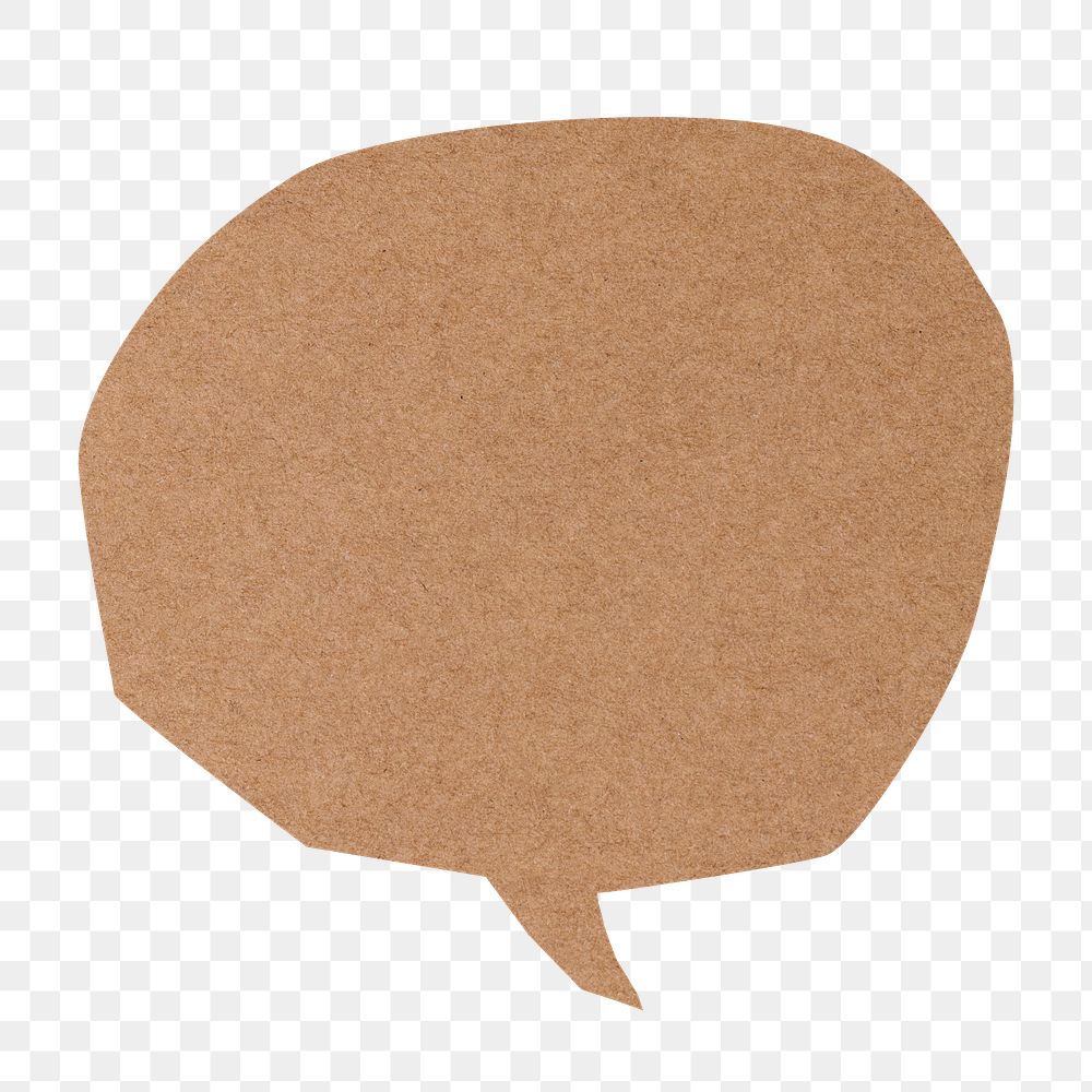 PNG Brown speech bubble, communication paper element, transparent background