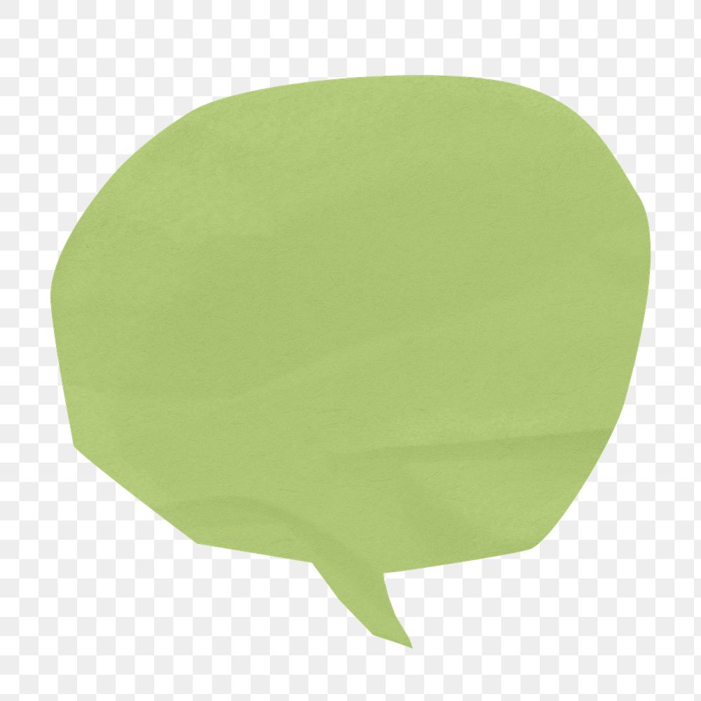 PNG Green speech bubble, communication paper element, transparent background