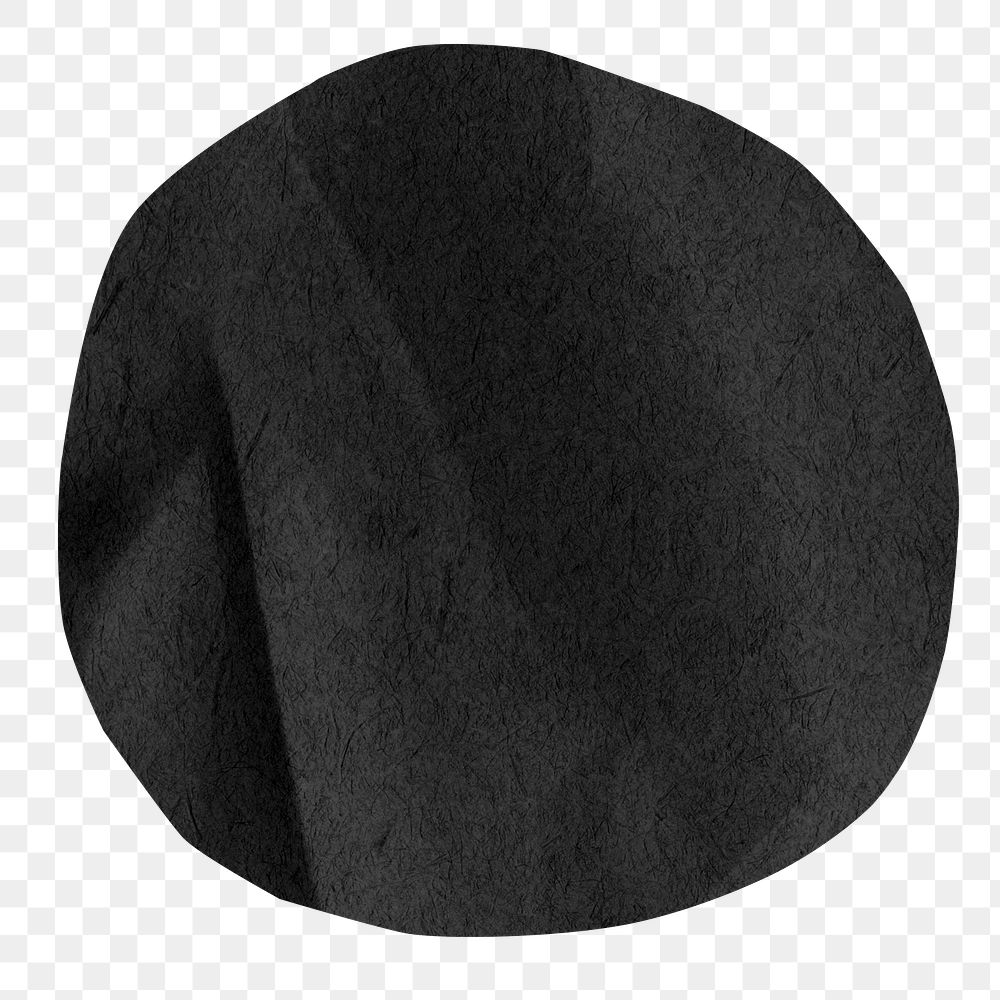PNG Black  circle shape, paper craft element, transparent background