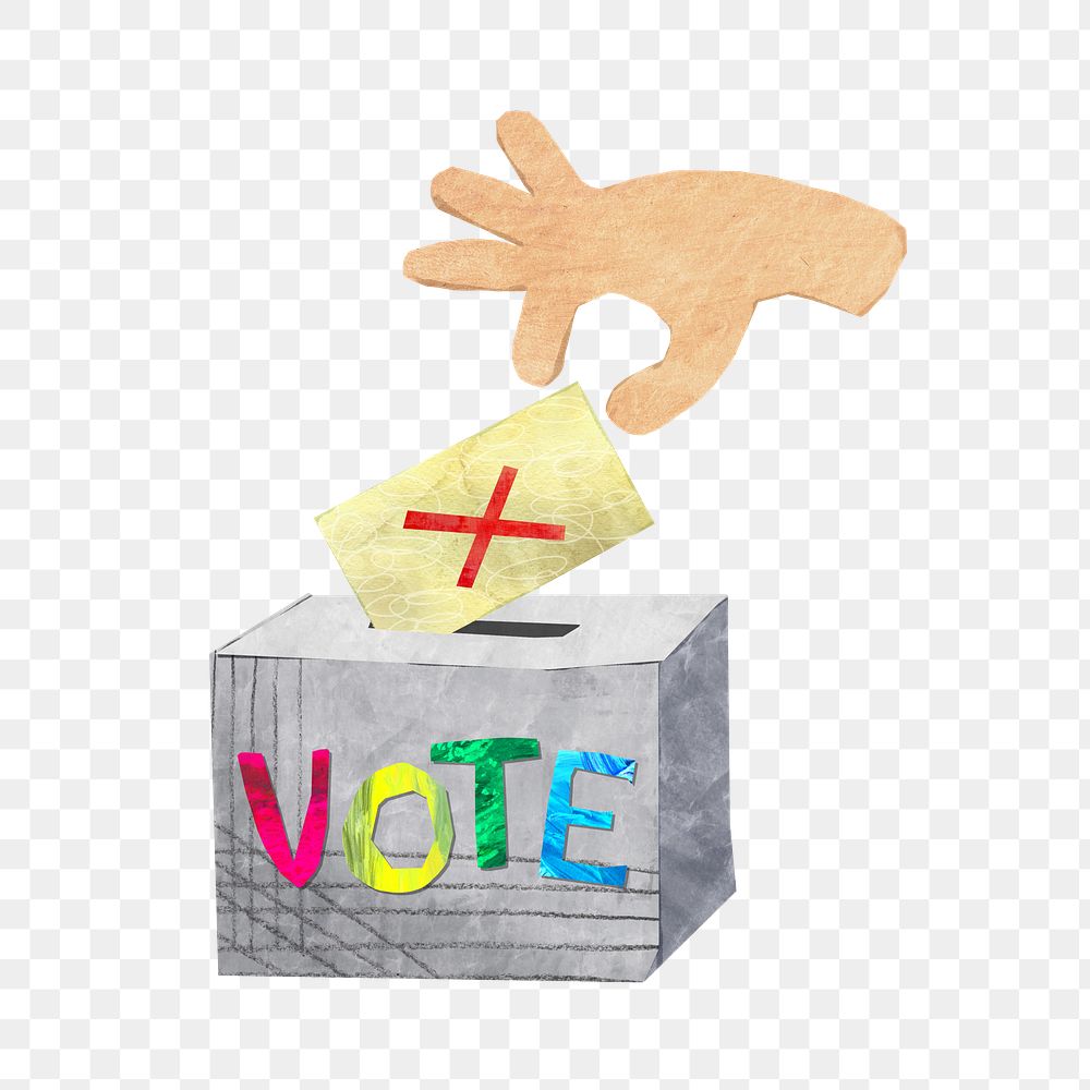 PNG No vote ballot, election voting paper craft element, transparent background