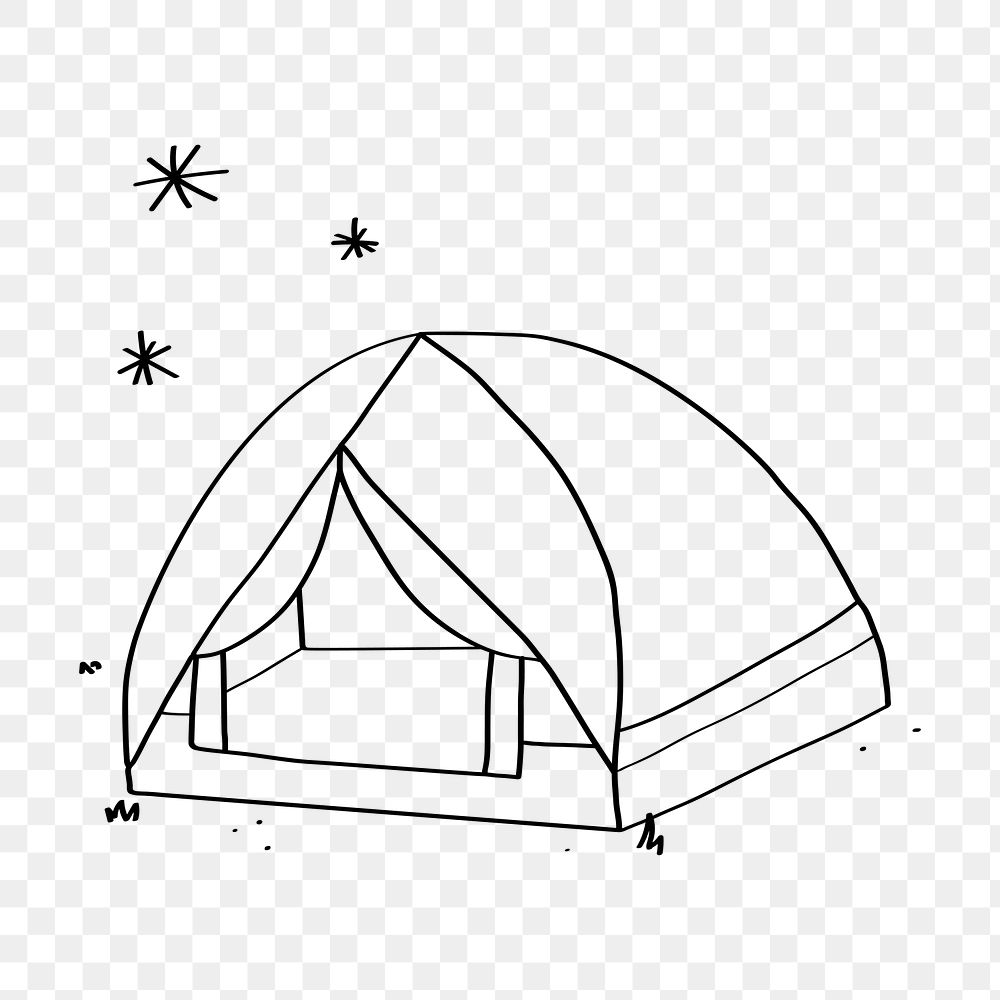 Night camping png, aesthetic illustration, transparent background