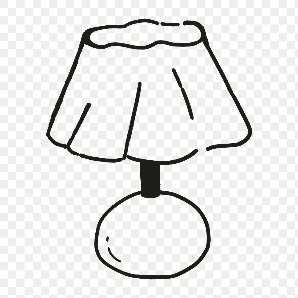 Table lamp png, aesthetic illustration, transparent background