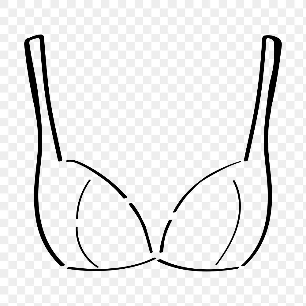 Women's bra png, aesthetic illustration, transparent background