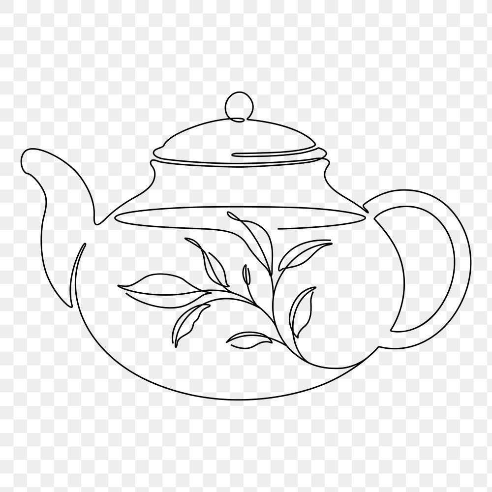 Brewing tea png, aesthetic illustration, transparent background