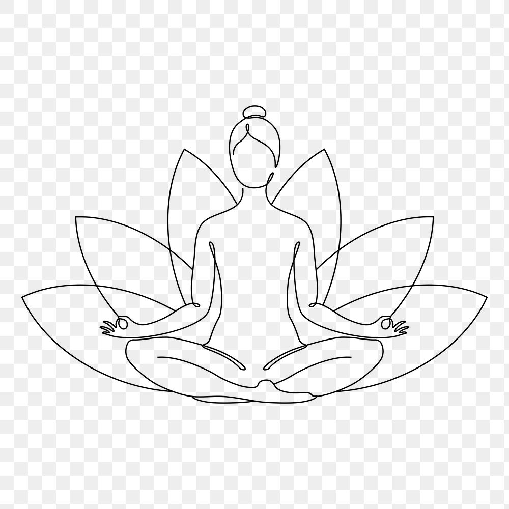 Line Art Drawing Of Young Woman Yoga Pose Vector PNG Images | EPS Free  Download - Pikbest