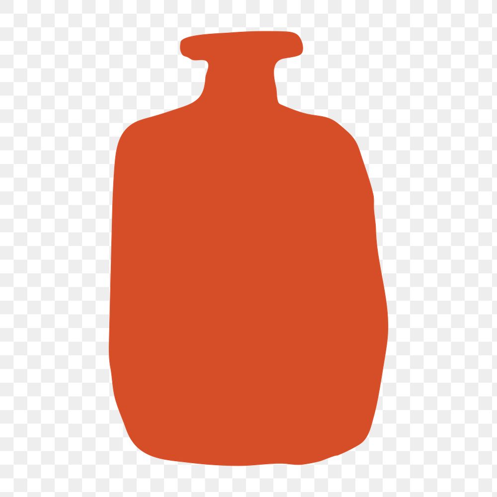 Orange vase png, aesthetic illustration, transparent background