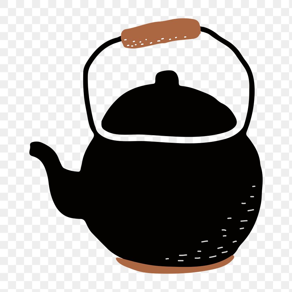Tea pot png, aesthetic illustration, transparent background