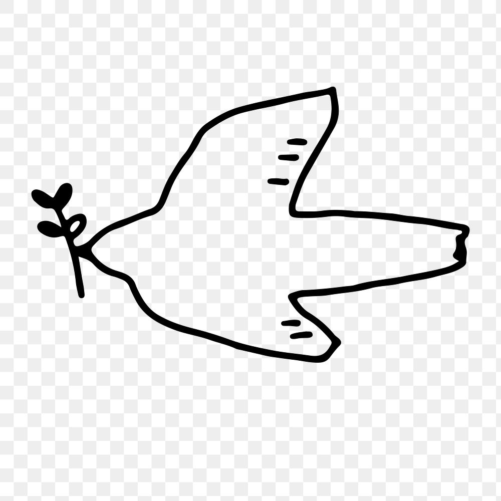 Peace dove png, aesthetic illustration, transparent background