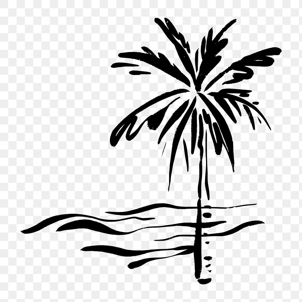 Palm beach png, aesthetic illustration, transparent background