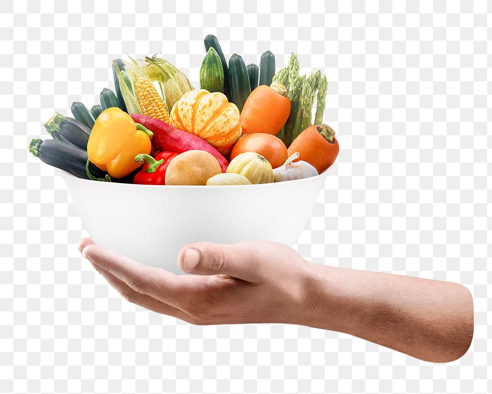 Vegetable bowl png, healthy food image on transparent background