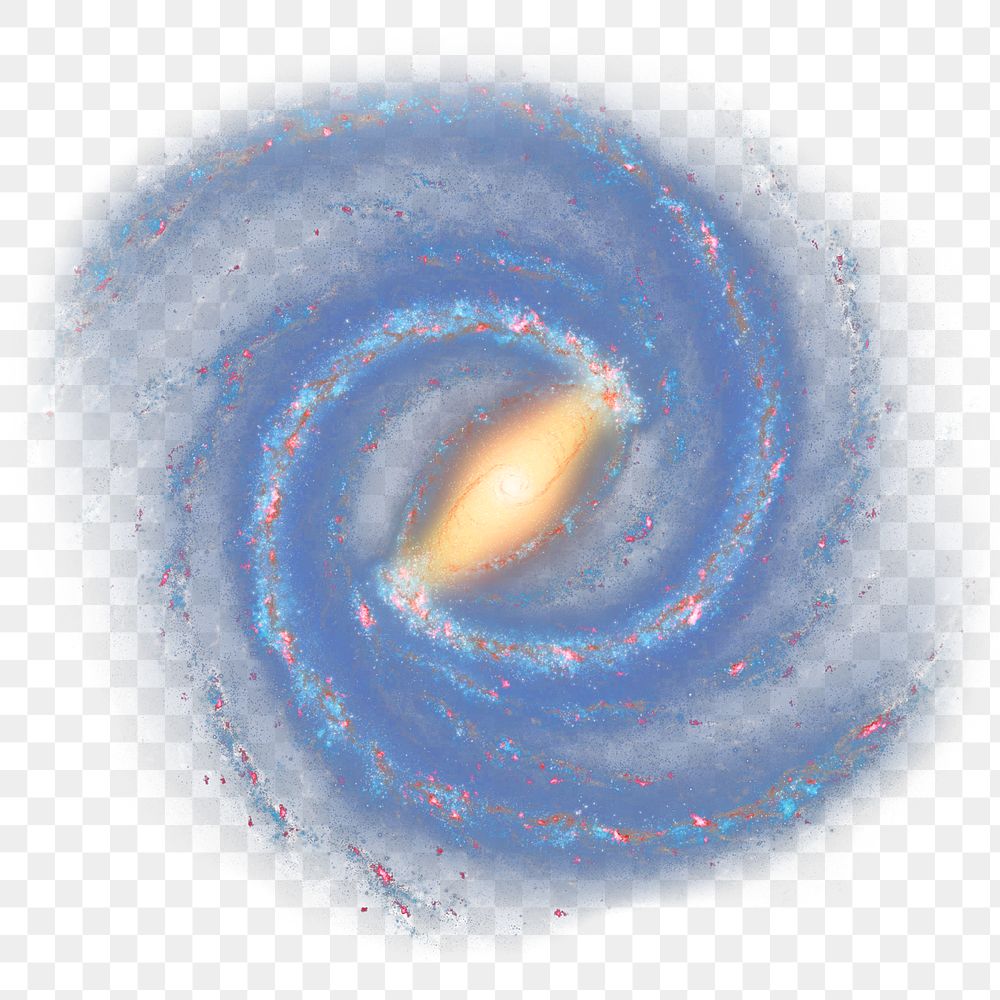 PNG Blue spiral nebula, galaxy graphic, transparent background