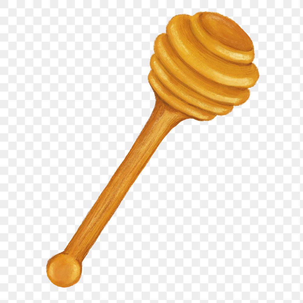 Honey dipper stick png, object illustration, transparent background