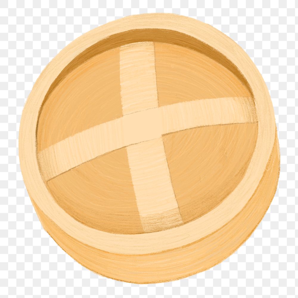 PNG Dim sum bamboo basket, object illustration, transparent background