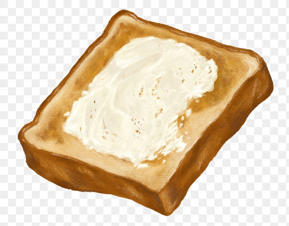 PNG Buttered  toast, breakfast food illustration, transparent background