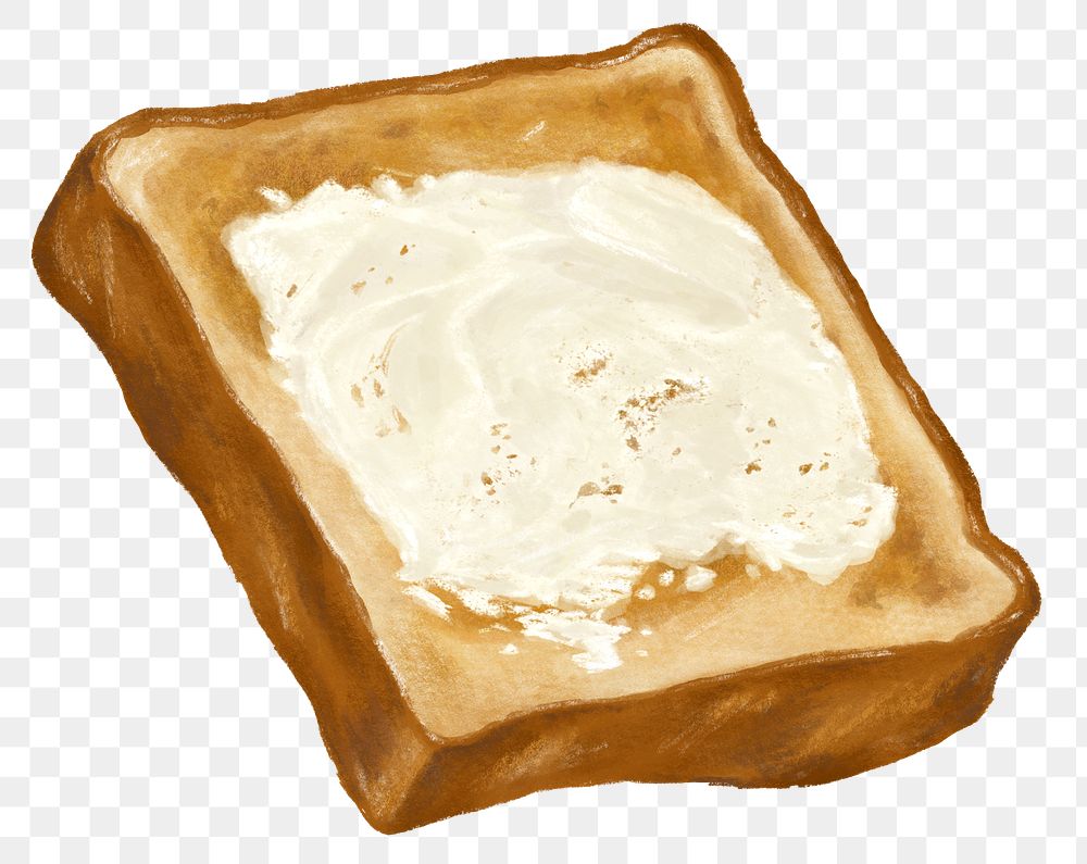 PNG Buttered  toast, breakfast food illustration, transparent background