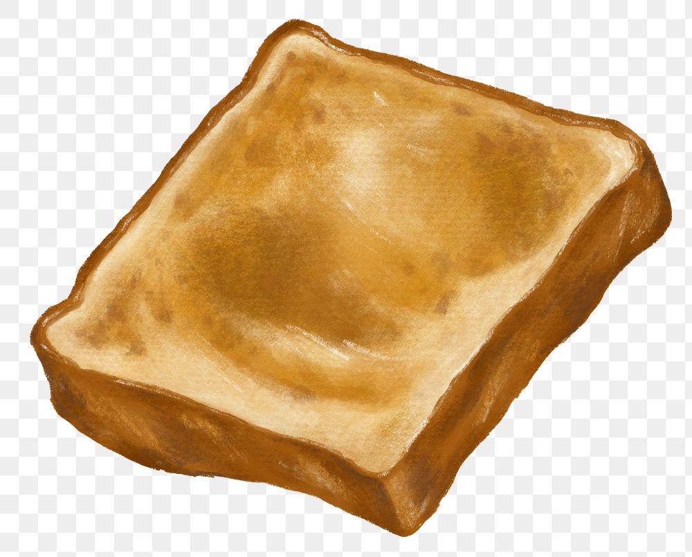 PNG Buttered  toast, breakfast food illustration, transparent background