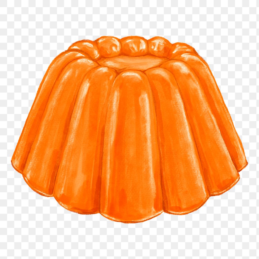 PNG Orange jello pudding, dessert illustration, transparent background