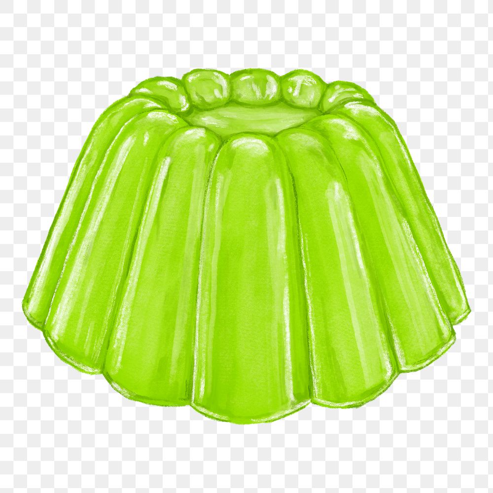 PNG Green jello pudding, dessert illustration, transparent background