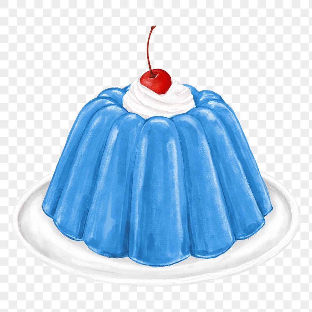 PNG Blue jello pudding, dessert illustration, transparent background