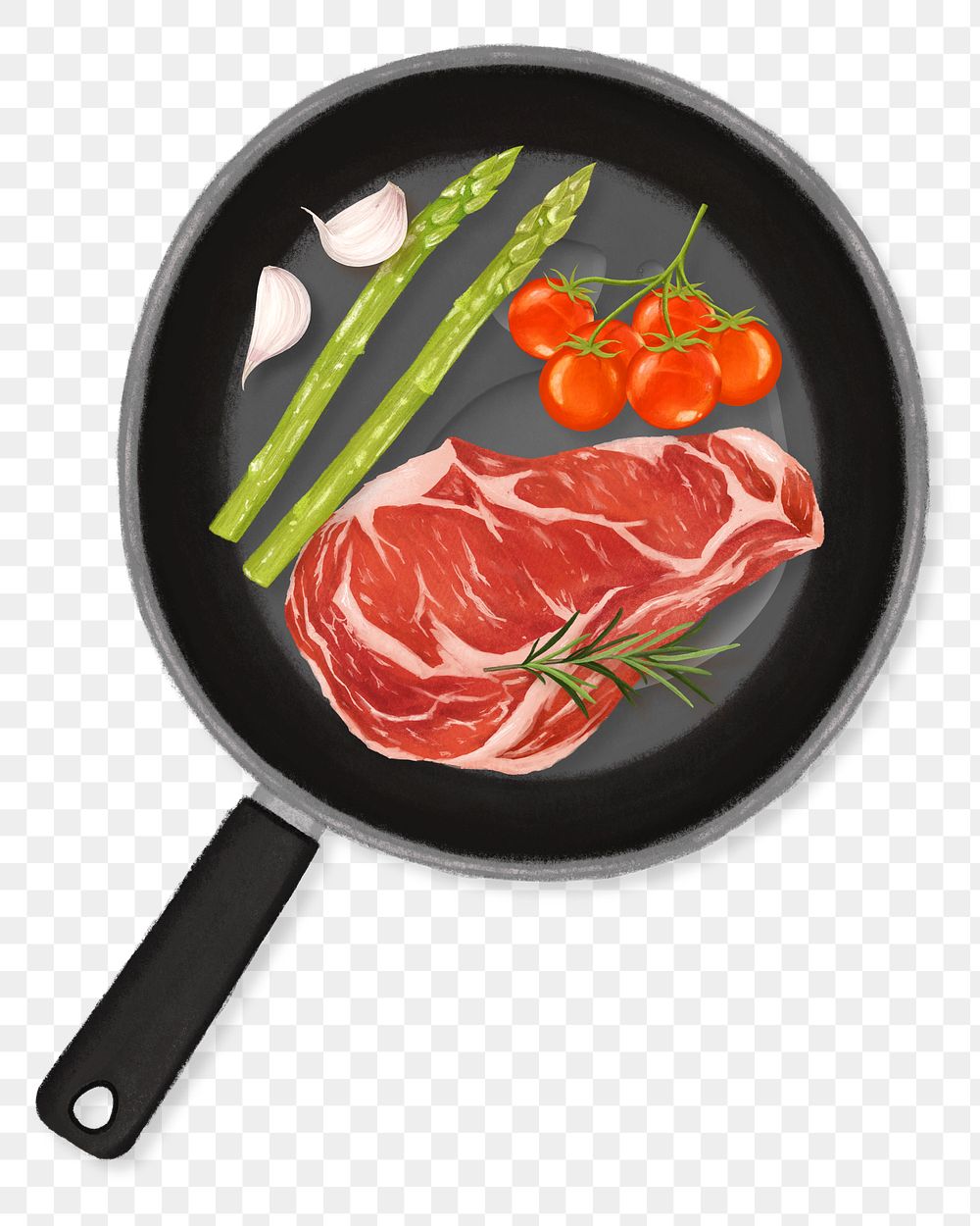PNG Homemade beef steak, food illustration, transparent background