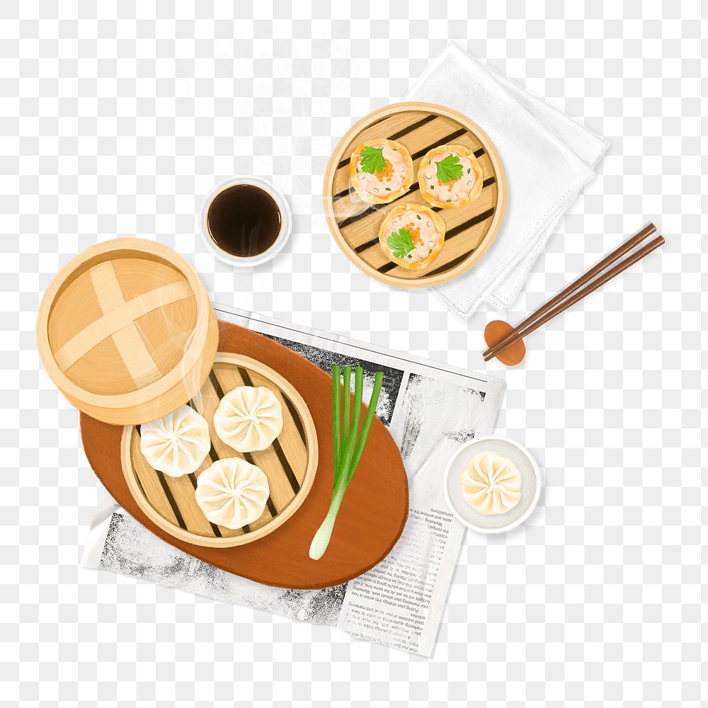 PNG Dim sum, Chinese food illustration, transparent background