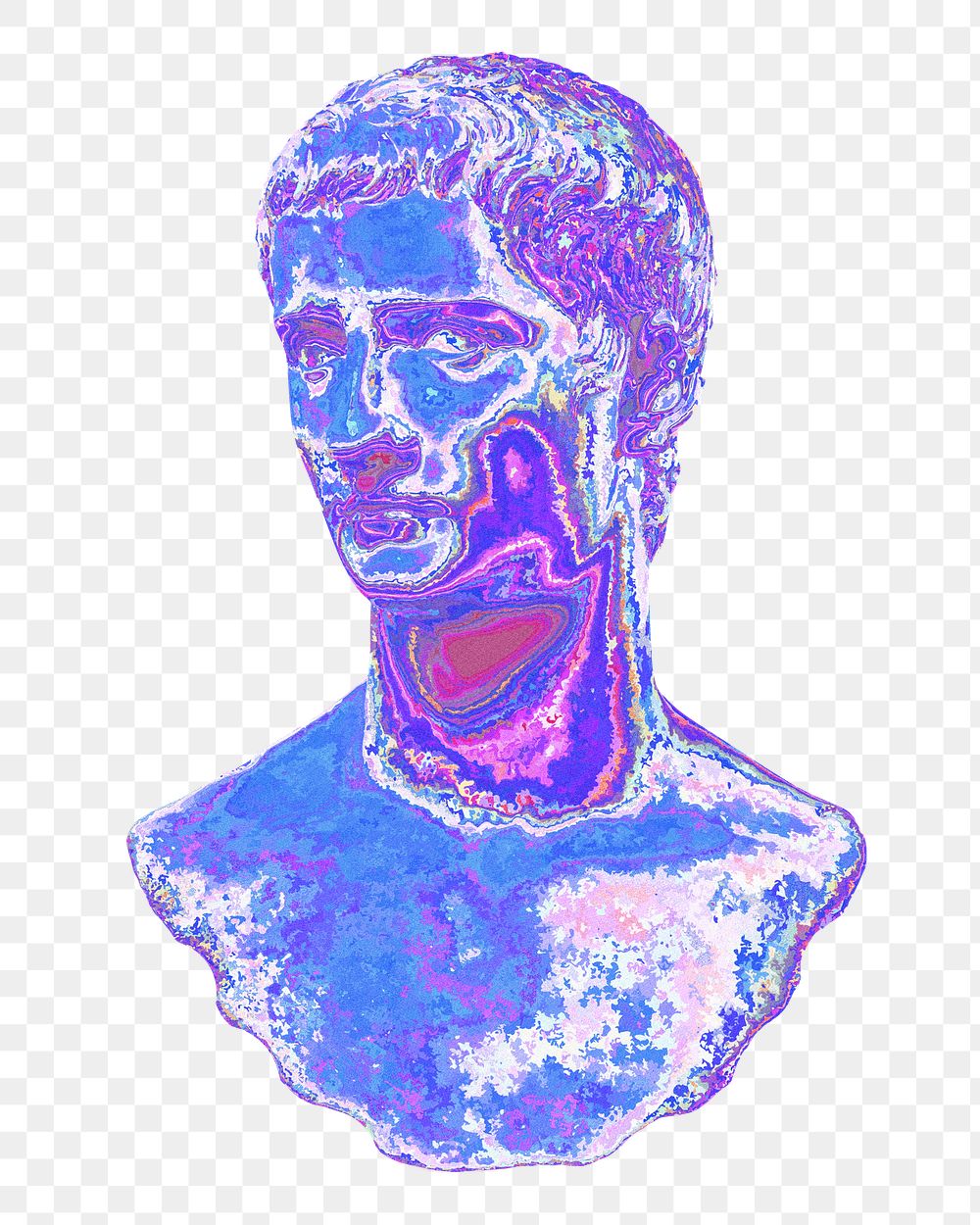 Infrared Greek God png, transparent background