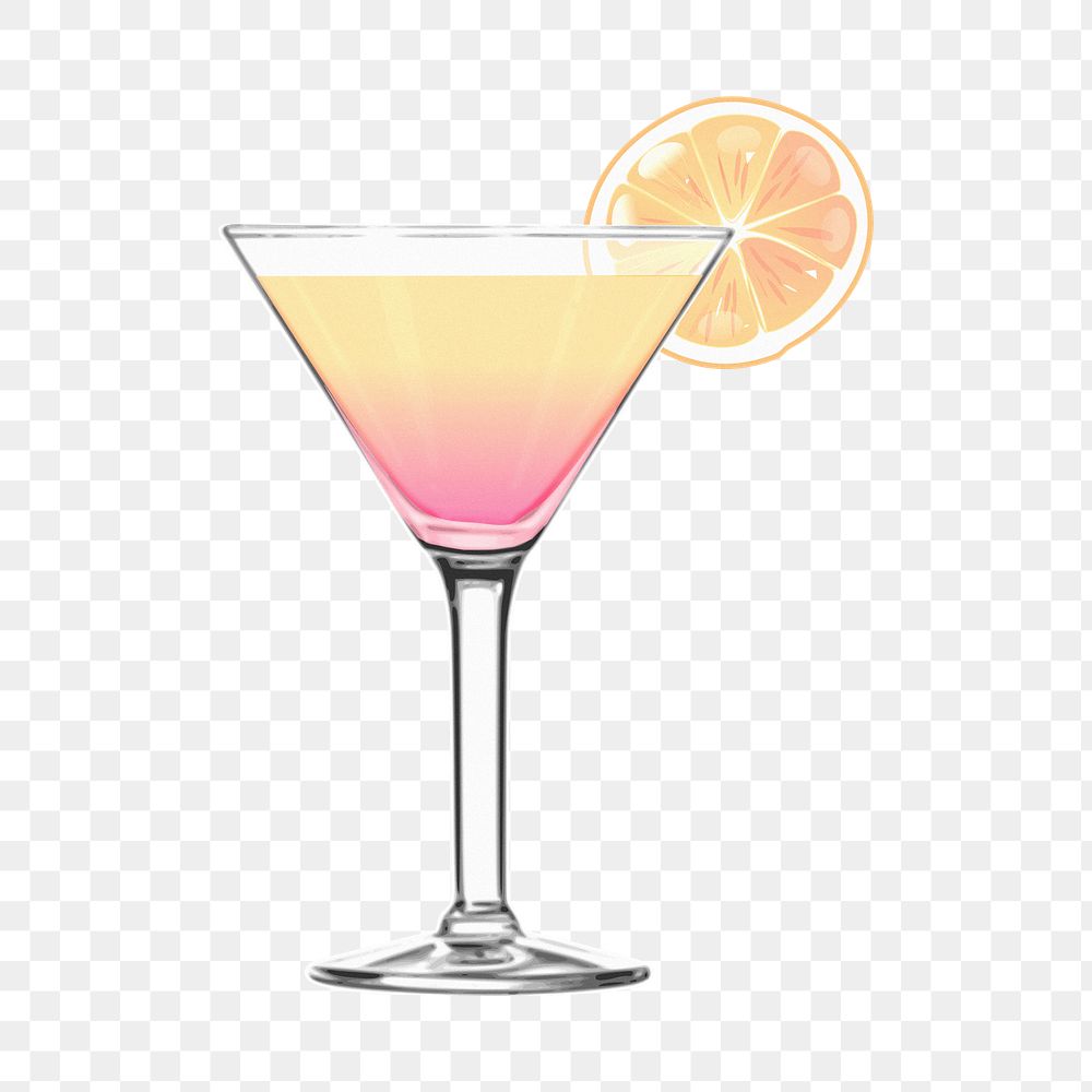 Sunset cocktail png, alcoholic beverage, transparent background