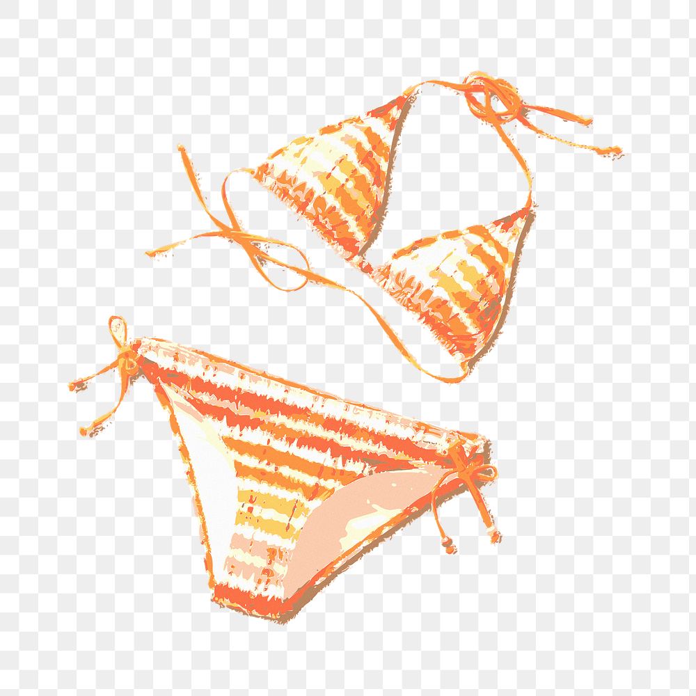 PNG Orange bikini, transparent background