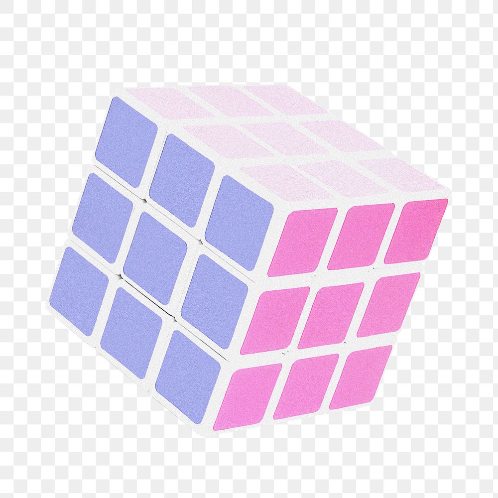 PNG Pastel cube puzzle, transparent background