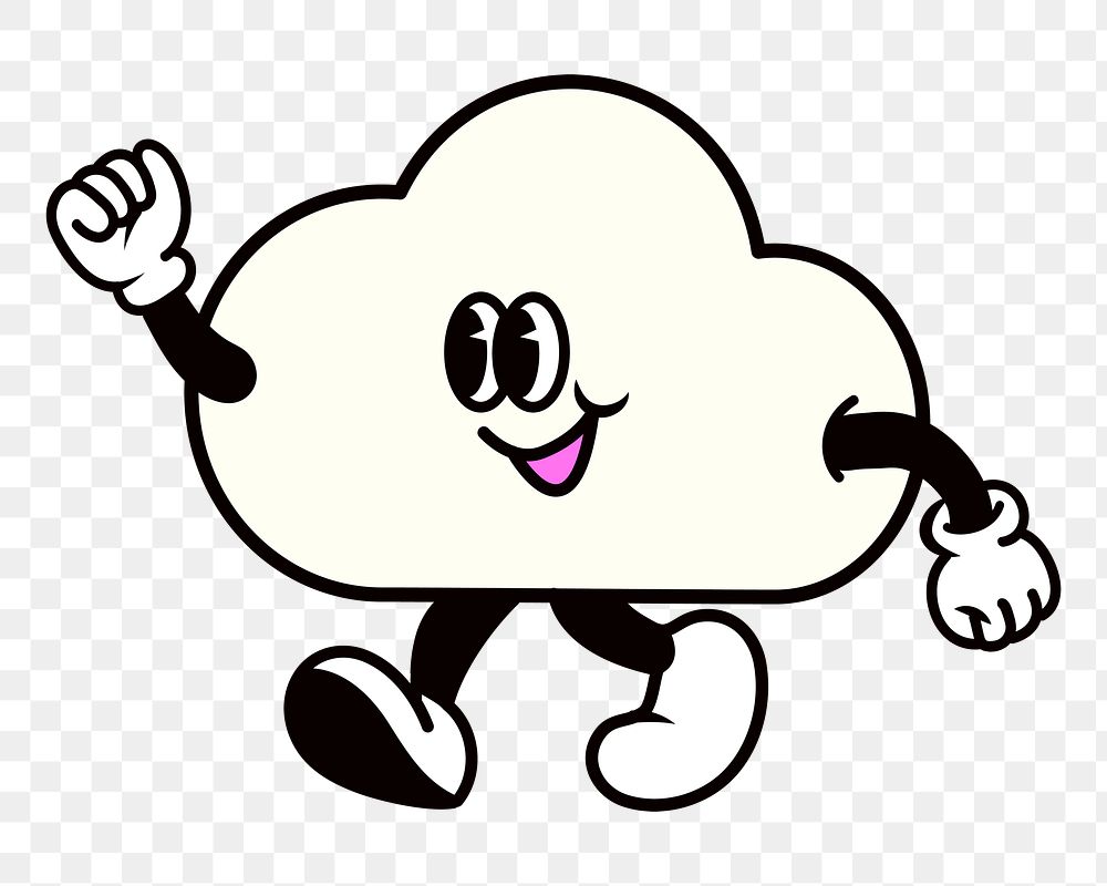 Smiling cloud png, weather cartoon character illustration, transparent background