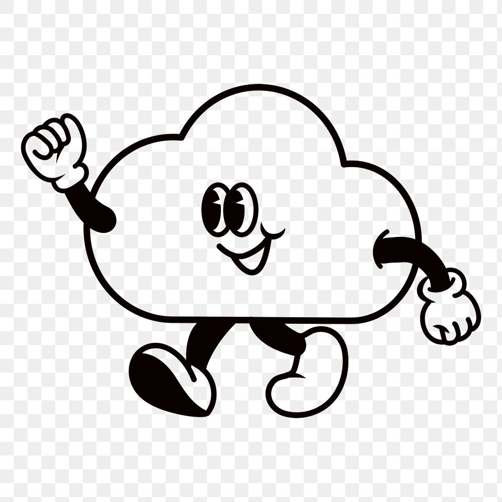 Smiling cloud png, weather cartoon character illustration, transparent background