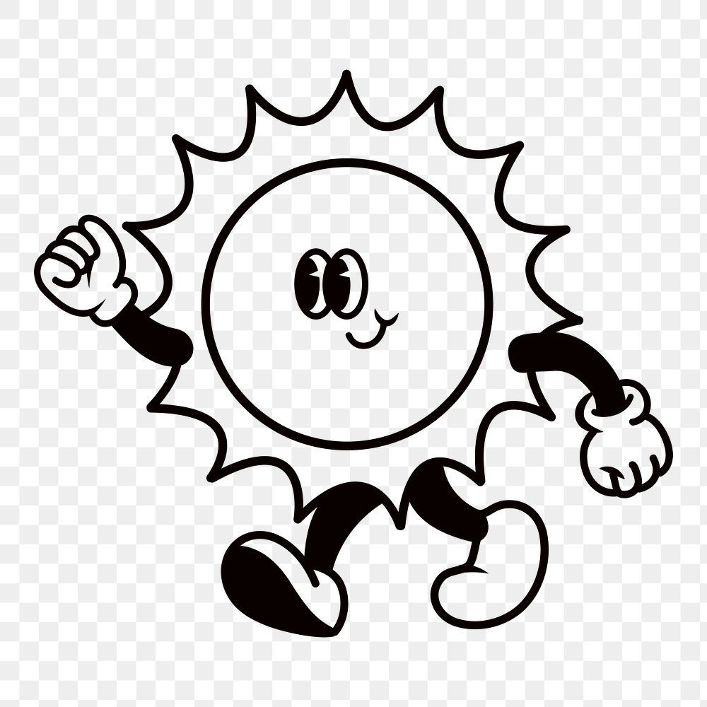 Smiling sun png, weather cartoon character illustration, transparent background