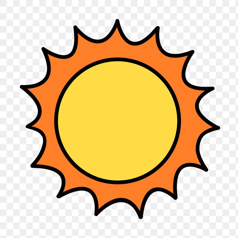 The Sun png, retro illustration, transparent background