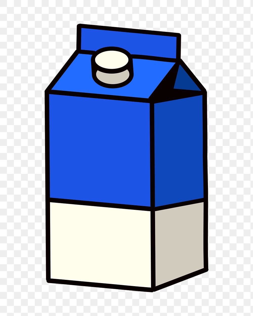 Milk carton png, beverage line art illustration, transparent background