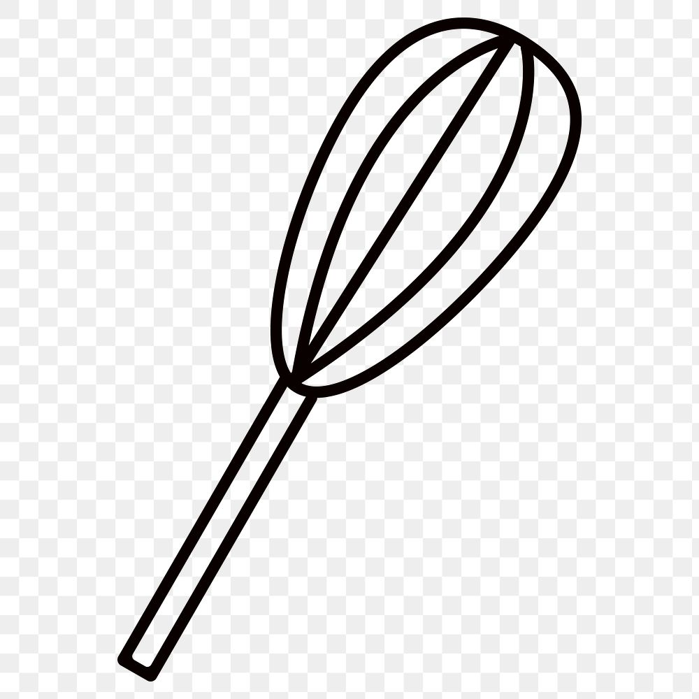 Whisk png, cooking utensil, line art illustration, transparent background