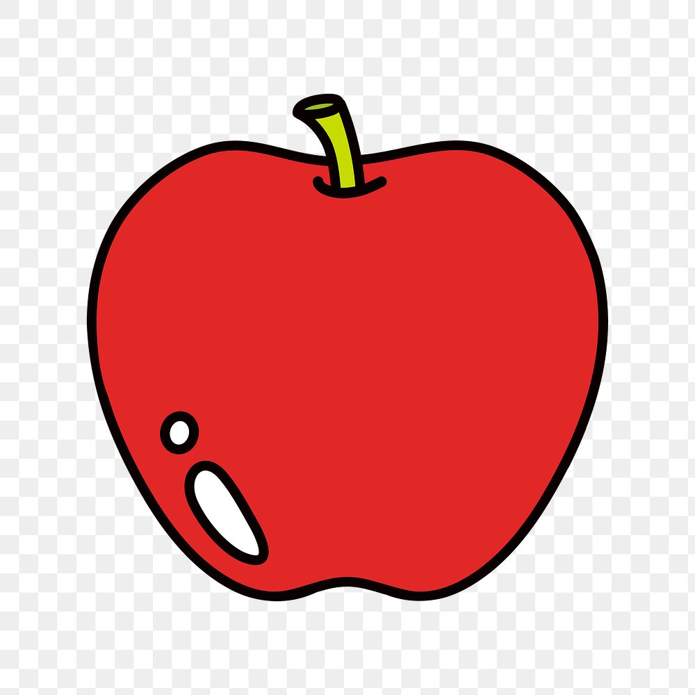 Apple fruit png food, line art illustration, transparent background