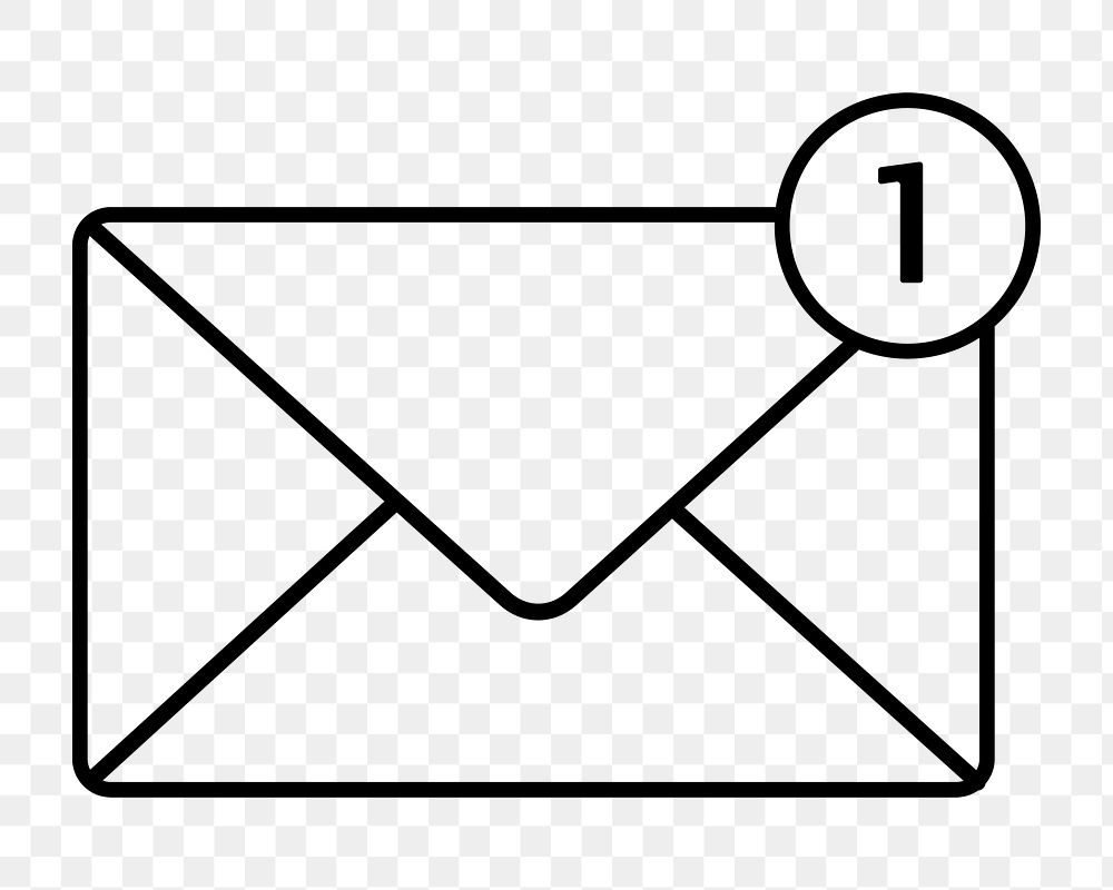 PNG Email notification icon, envelope letter illustration, transparent background