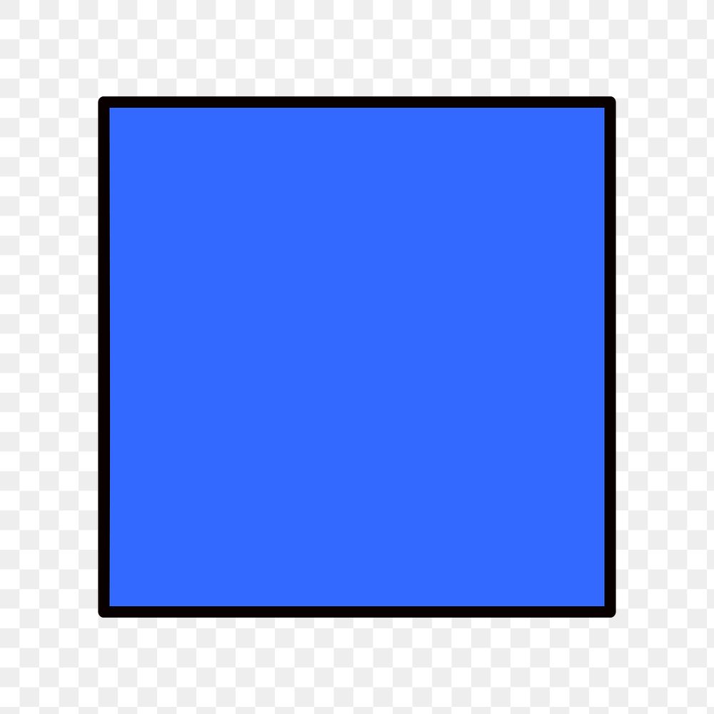 Blue square shape png, transparent background
