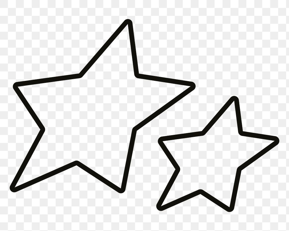 Two stars png, transparent background