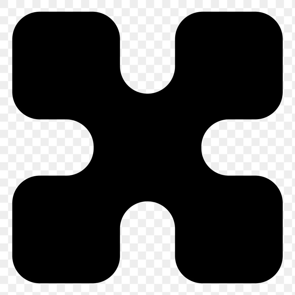 Abstract jigsaw shape png, transparent background