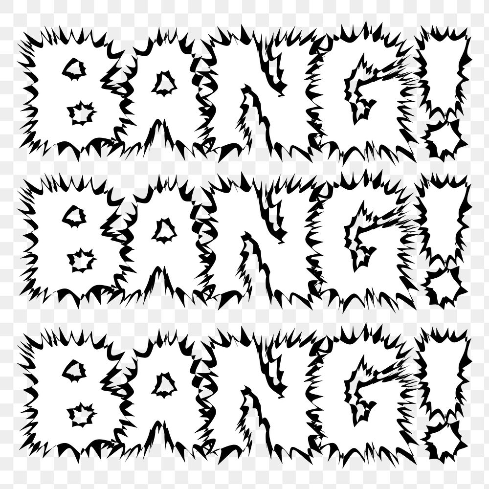 Bang! png typography, transparent background