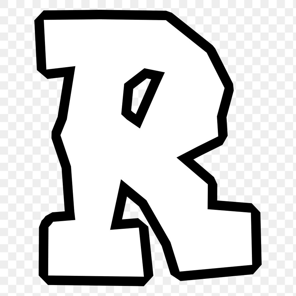 R letter png, street graffiti  English alphabet, transparent background