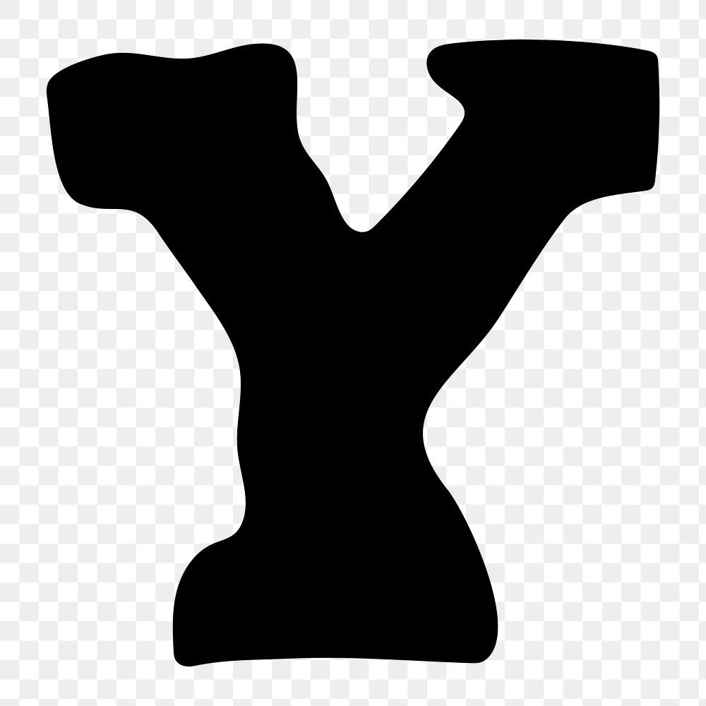 Y letter png, distorted English alphabet, transparent background